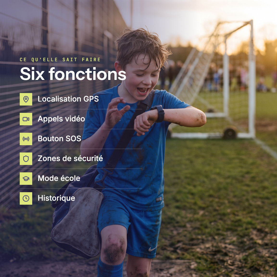 ARKO Kids A1 – Montre GPS 4G Enfant, Appels, Bouton SOS, Mode École