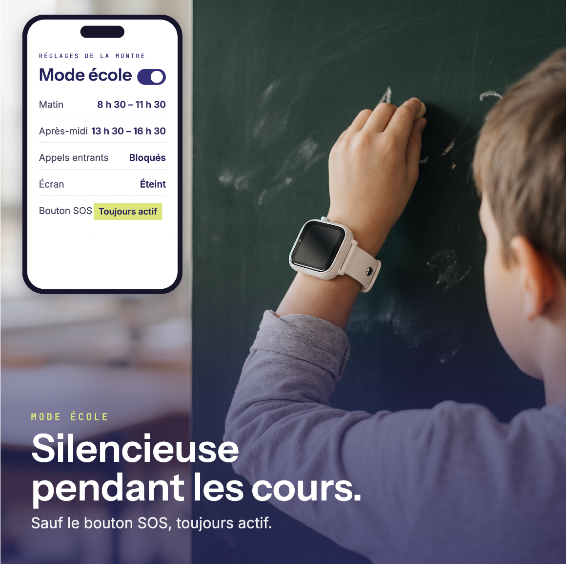 ARKO Kids A1 – Montre GPS 4G Enfant, Appels, Bouton SOS, Mode École